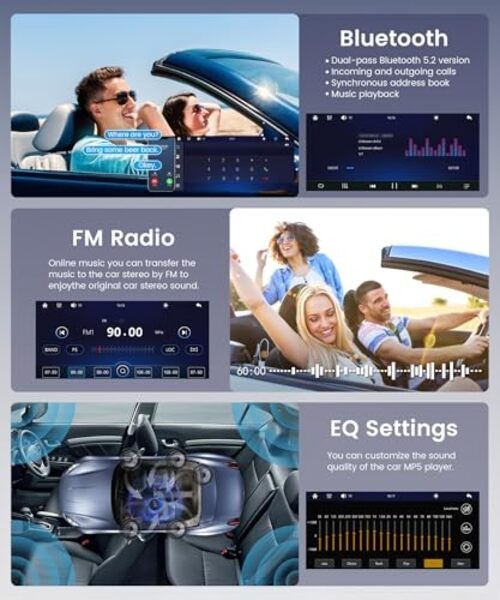 Wireless Carplay Android Auto Double Din Car Radio Stereo, Wireless Carplay+USB