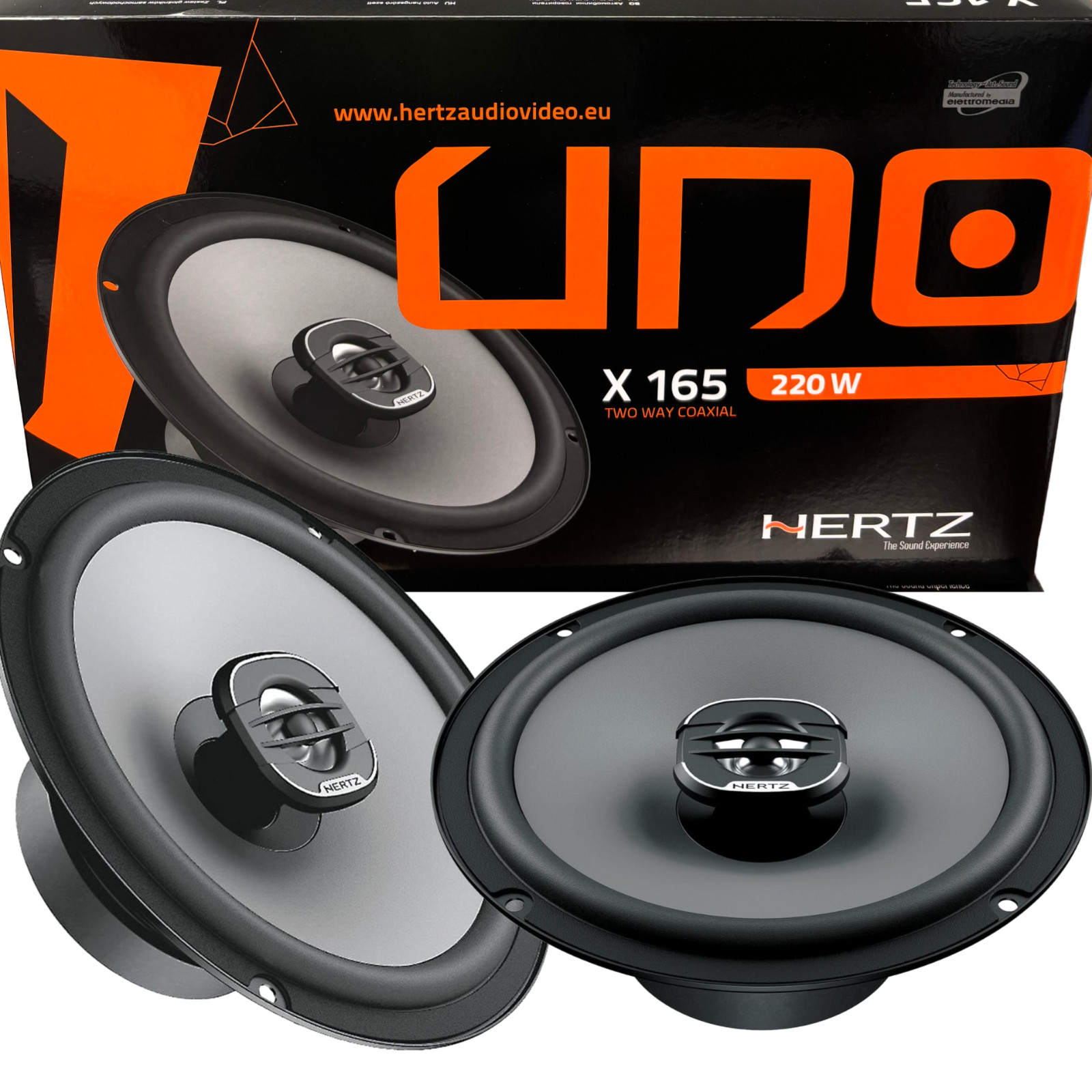 HERTZ X-165 6.5″ 2-Way Coaxial Car Audio Speakers (Pair) 220W Peak Power, 4 Ohm