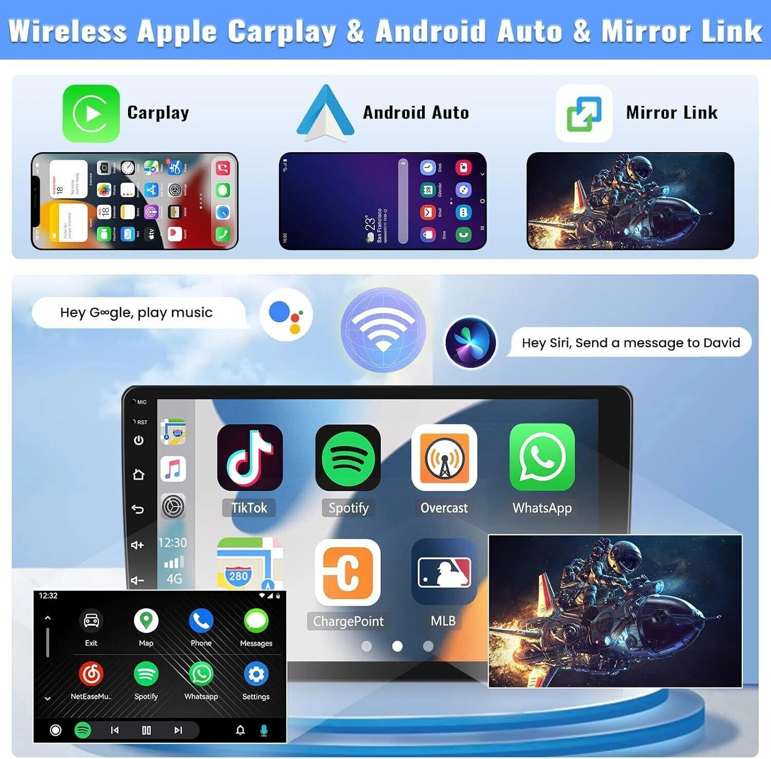 For Honda Civic 2016-2020 Apple CarPlay Auto Android 13 Car Radio Stereo 4+64G