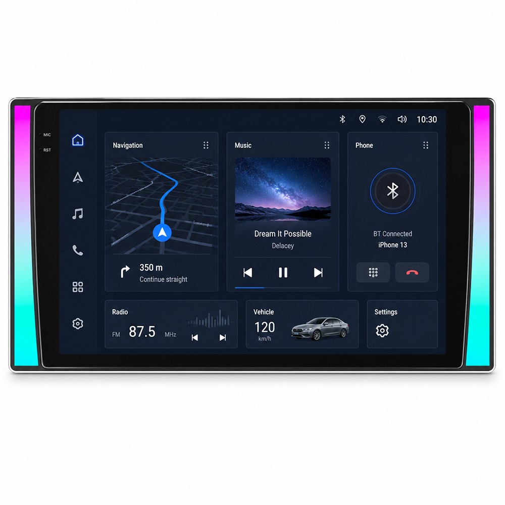 Double 2DIN 10.1” Android15 Car Stereo Radio GPS Navi SWC 5G WIFI FM Head Unit