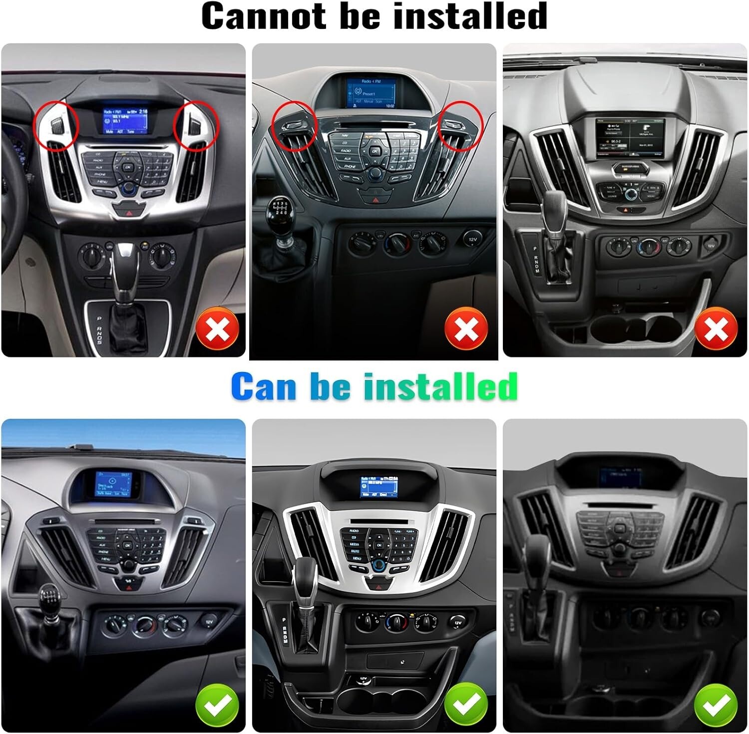Apple Carplay For 2015-2019 Ford Transit-150/250 Car Radio Stereo GPS 4+32GB