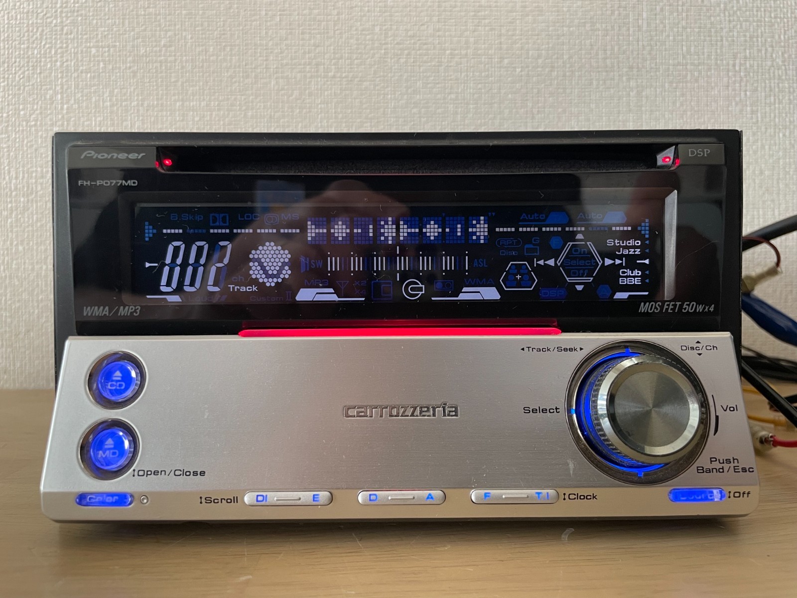 Pioneer Carrozzeria FH-P077MD 2DIN CD MD Bluetooth Player Operation Confirmed