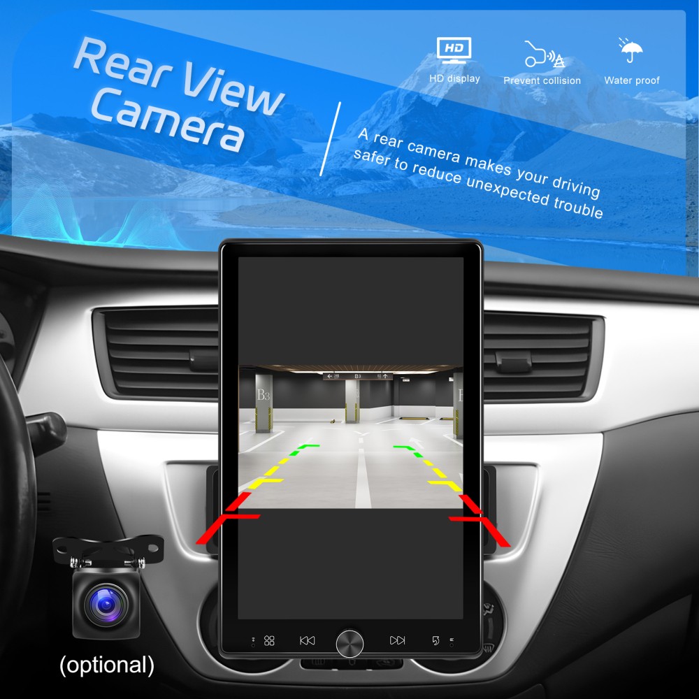 10.4″ Single 1DIN Wireless Apple CarPlay Car Stereo Rotatable Touch Screen Radio