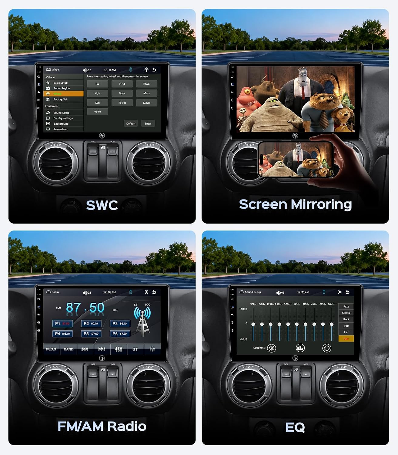Car Radio Stereo for Jeep Wrangler JK Compass Patriot Liberty | Linux 10.2 Inch