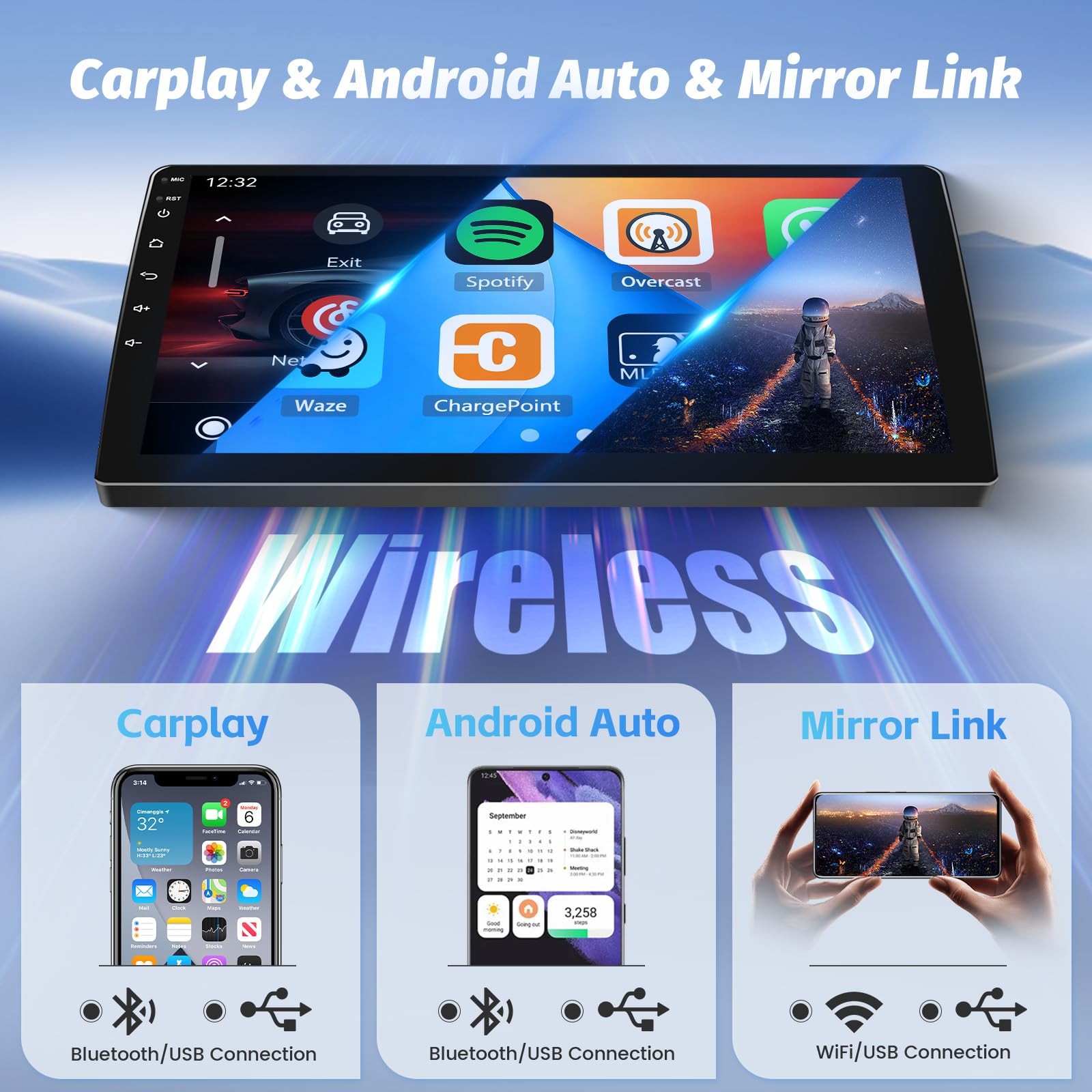 8Core 64G 9″Stereo Carplay 5G WiFi GPS FM SWC For Jeep Grand Cherokee 2011-2013