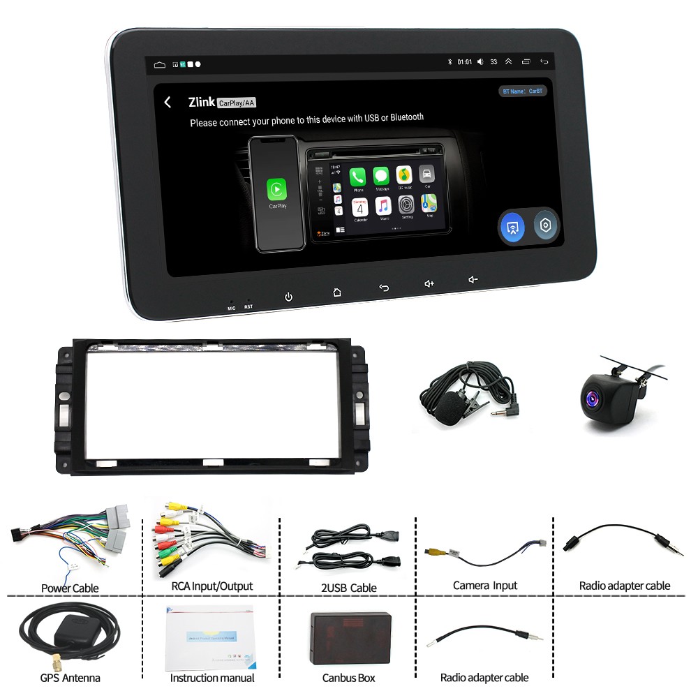 FOR JEEP LIBERTY 2008-2012 10.3″ CAR STEREO RADIO WIRELESS CARPLAY GPS NAVI WIFI