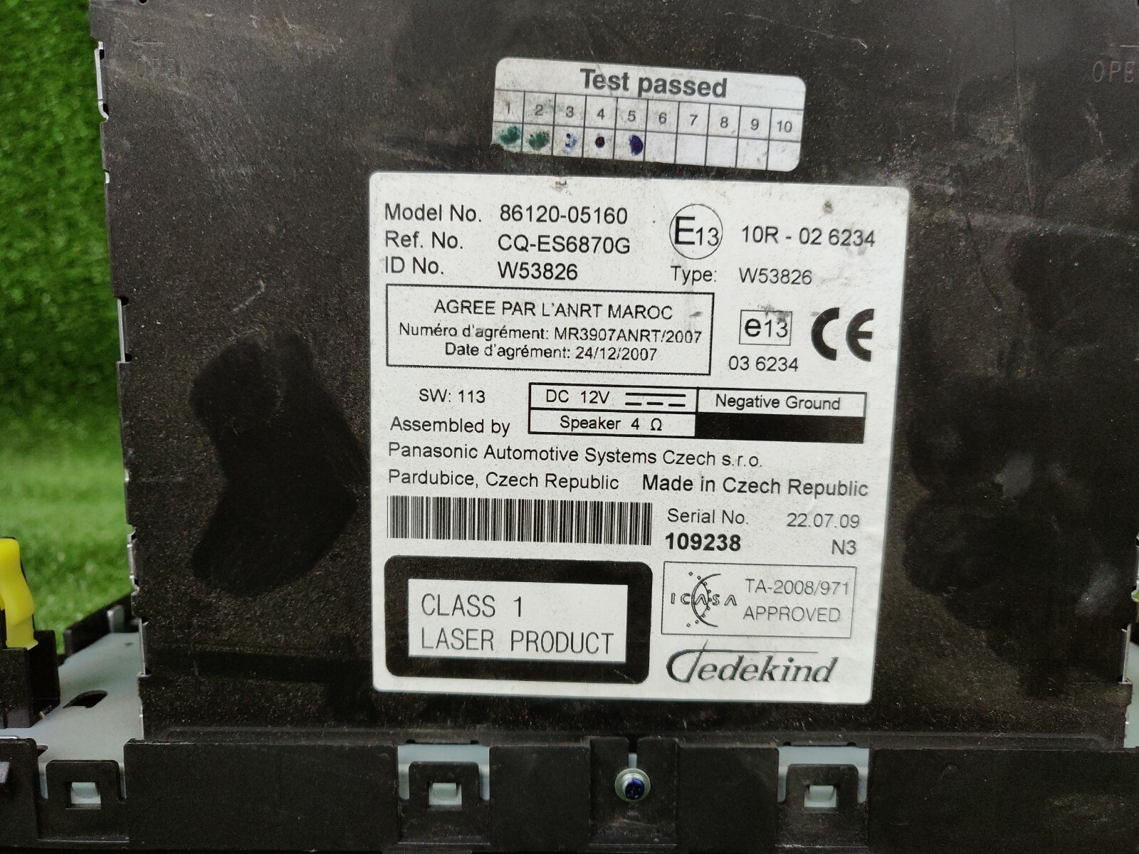Toyota Original Car Radio 86120-05160 8612005160 Cqes6870g OemUsed Part