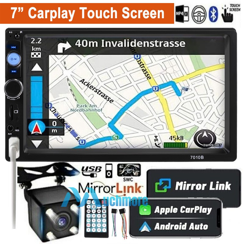 2 DIN 7″ HD Car Stereo FM Radio MP5 Player Bluetooth Touch Screen + Rear Camera