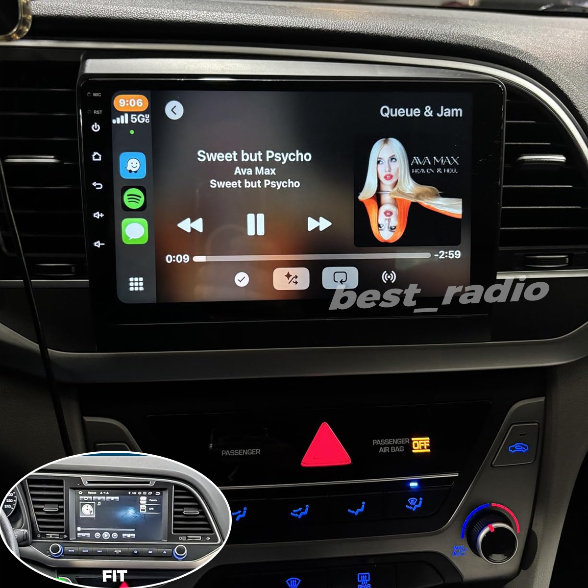 Carplay Radio For 2017-2018 Hyundai Elantra w/Cam FM RDS BT WiFi Backup Camera