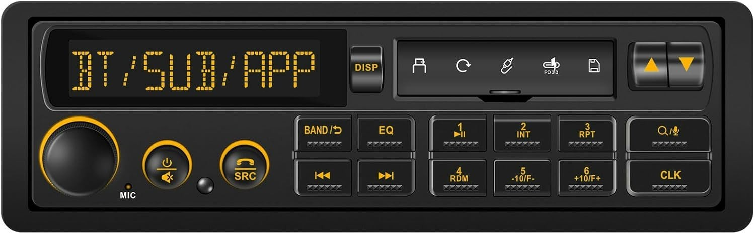 Bluetooth Retro Car Stereo Receiver – Single Din European Classic Look Radio …