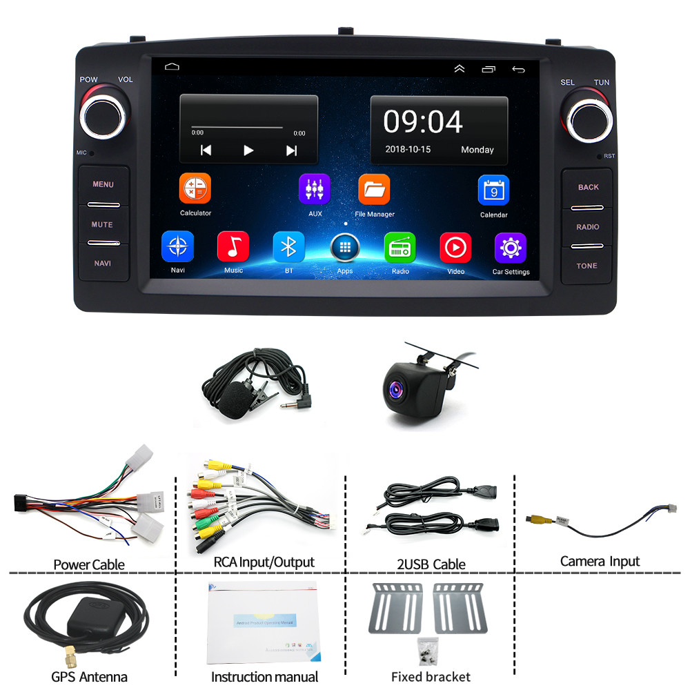 4+64G For Toyota Corolla 2000-2006 WIFI Car Stereo Radio GPS Navi Apple Carplay