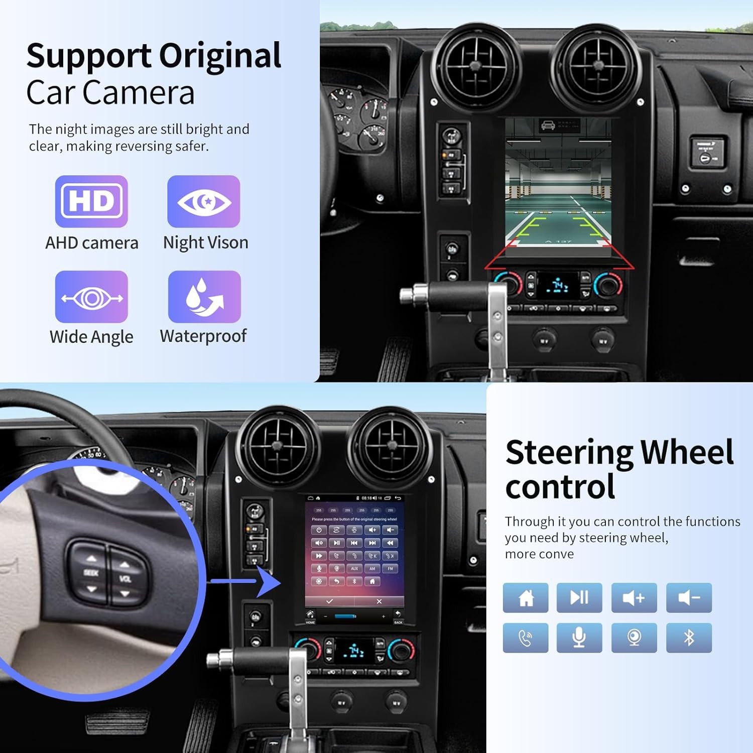4+32GB Android 13 9.7″ Carplay Car Radio Stereo GPS Navi For Hummer H2 2002-2007