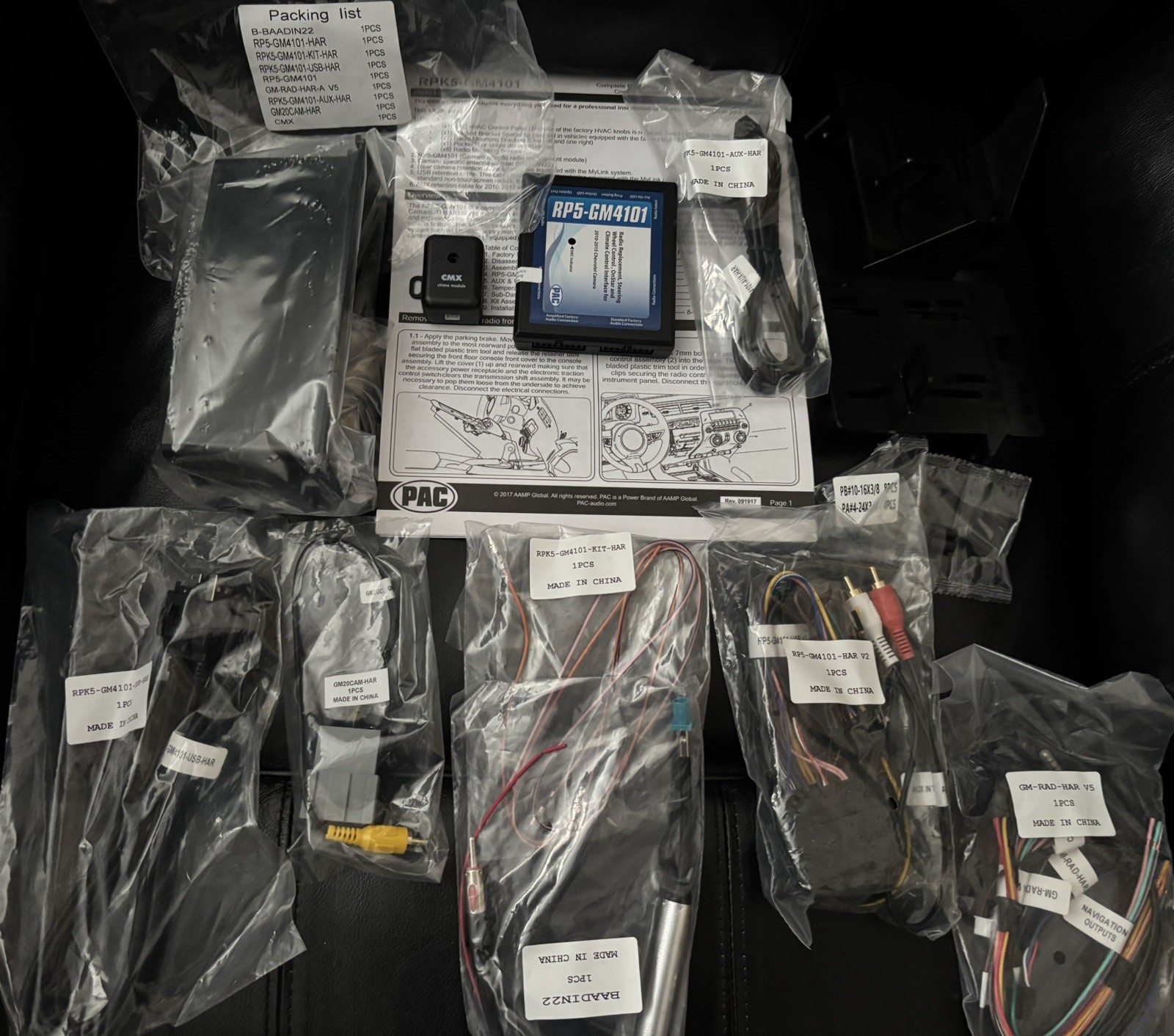 PAC RPK5-GM4101 Radio Installation Kit (No Bezel) Chevrolet Camaro 2010 – 2015