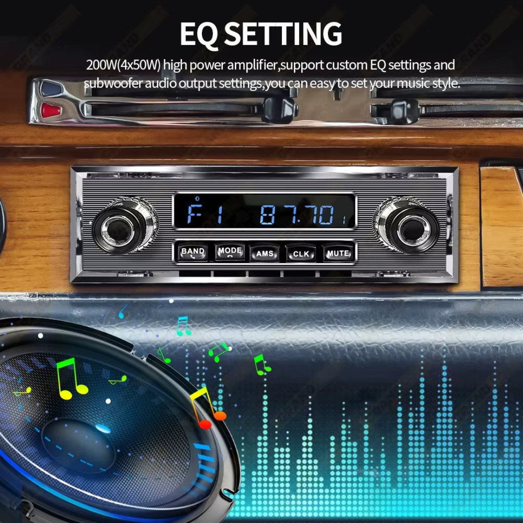 1 Din Car Radio MP3 Player Classic Car Retro Audio Stereo Support FM AUX EQ USB