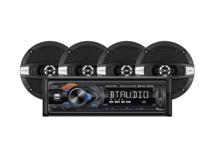 DUAL XDM17SPK4 Car Stereo Bluetooth USB MP3 Siri/Google Assist & 4 speaker 6.5″