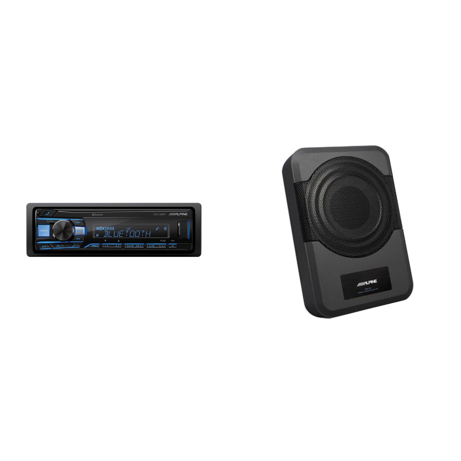 Alpine UTE-63BT Advanced Bluetooth® Multimedia Receiver w/ PWE-S8 Powered 8in…