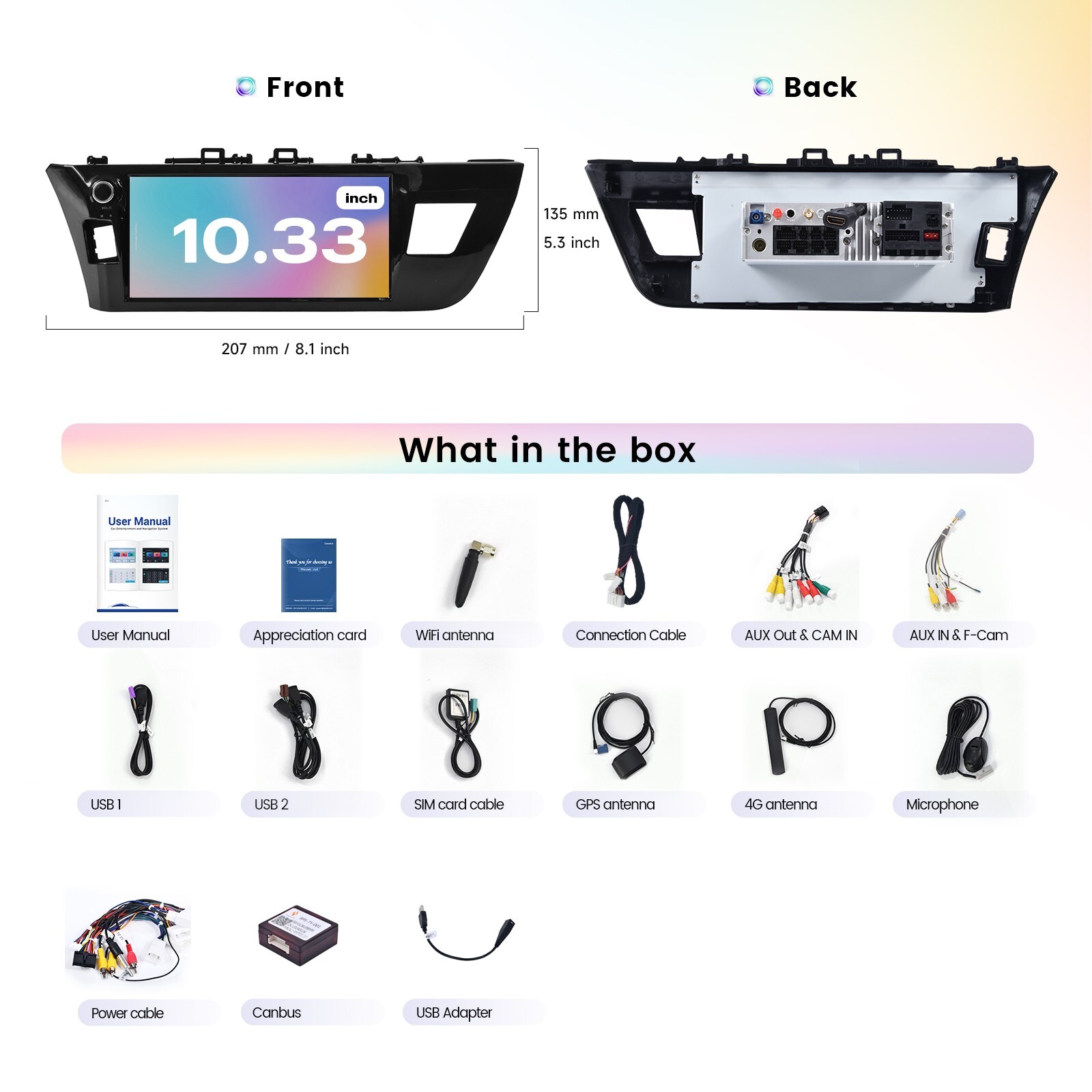 Dasaita Vivid13 Car Stereo for Toyota Corolla 2014-2016 DTS BT WiFi 10.33″ Radio