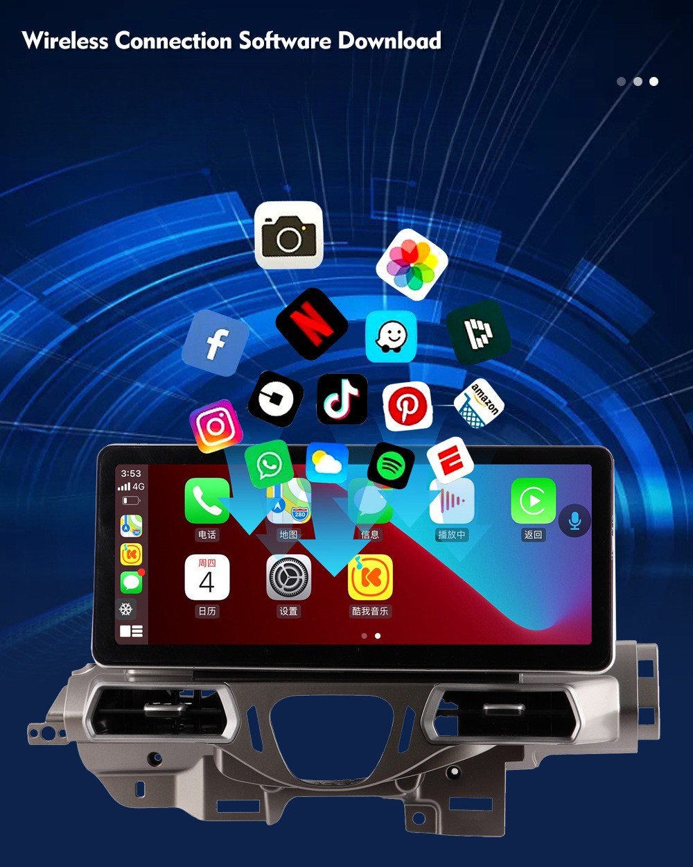 12.3” For Ferrari 458 2011-2016 Android Car Radio Stereo GPS Navi Carplay 64GB