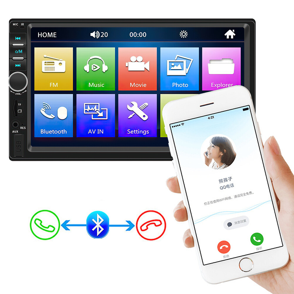 7in Car Radio MP5 Player 2 Din Stereo Touch Screen Automotive Multimedia Monitor