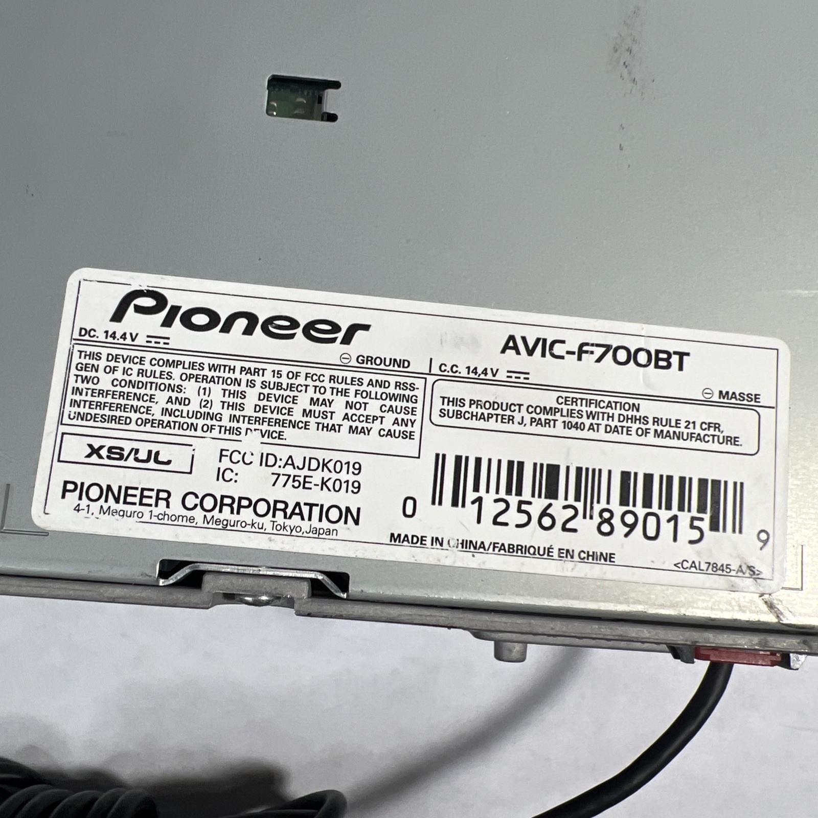 Pioneer Avic-f700bt 6.8″ Touchscreen Double Din Receiver Stereo *AS IS -UNTESTED