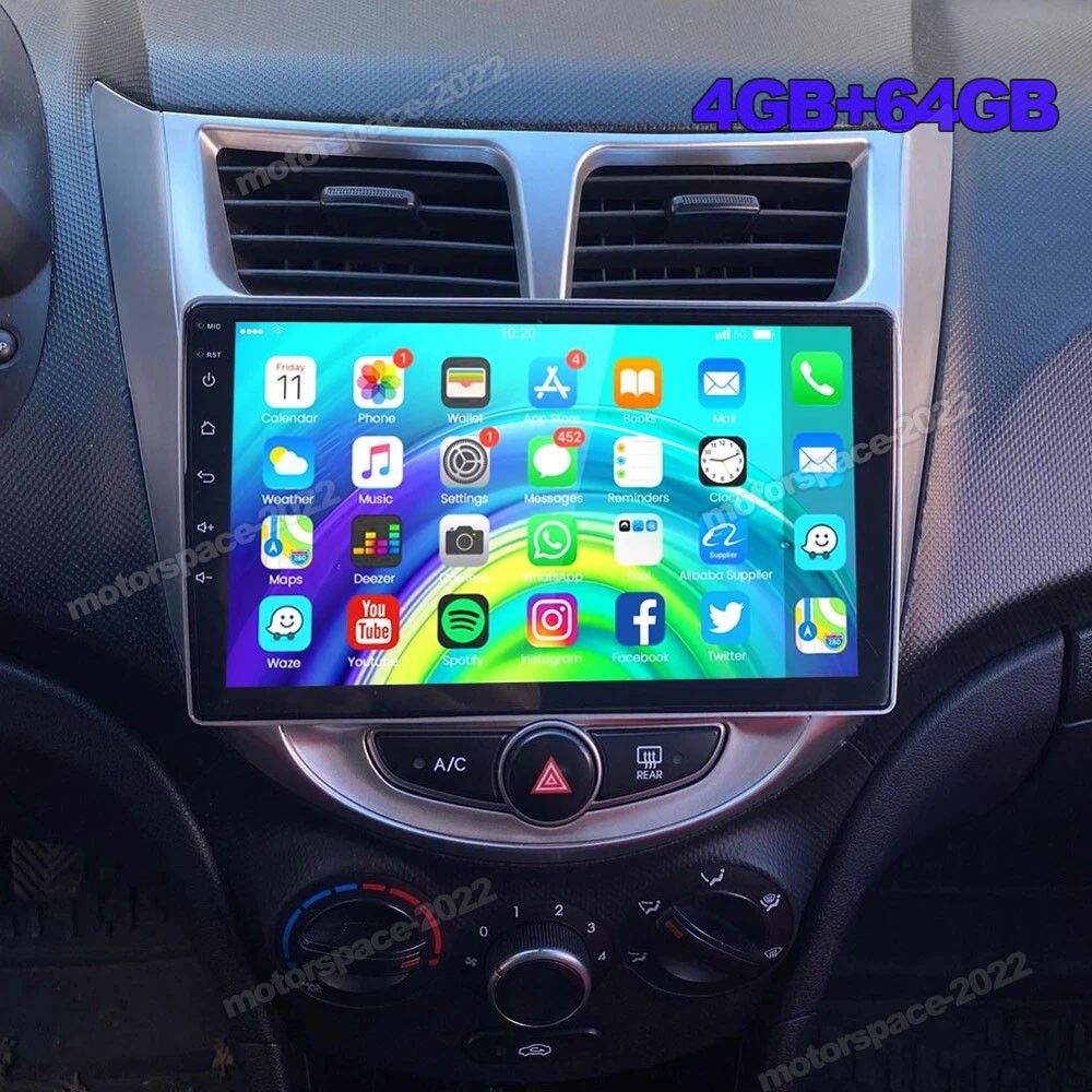 For 2012-2017 Hyundai Accent Apple CarPlay Car Radio Android 15 GPS Stereo WIFI