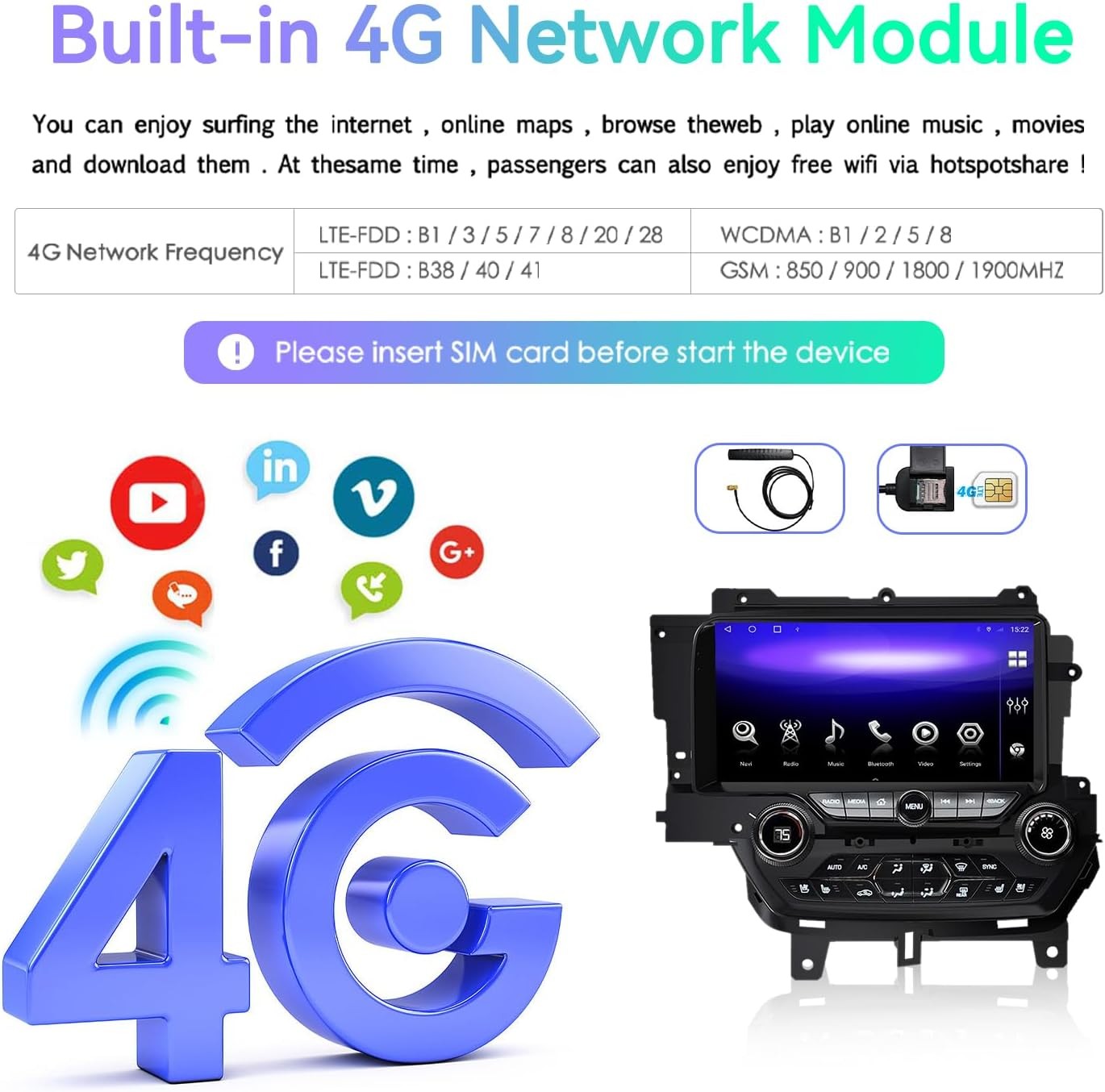 9.3Inch Car Radio For Chevrolet Corvette C7 2013-2019 Stereo GPS Navi Audio 64G