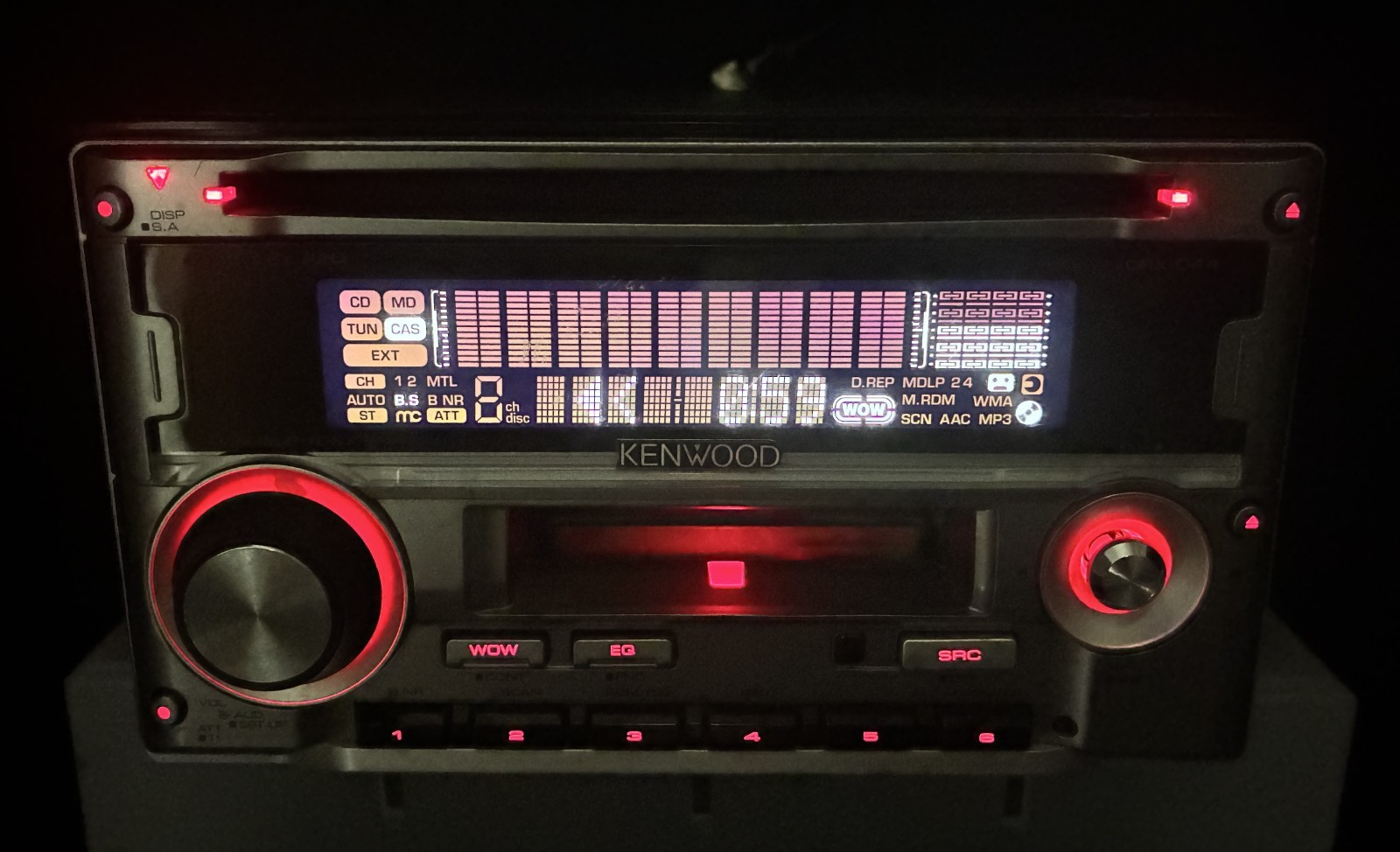 KENWOOD DPX-044 Car Audio 2DIN CD Cassette 13PIN-BUS Working Tested JDM USED