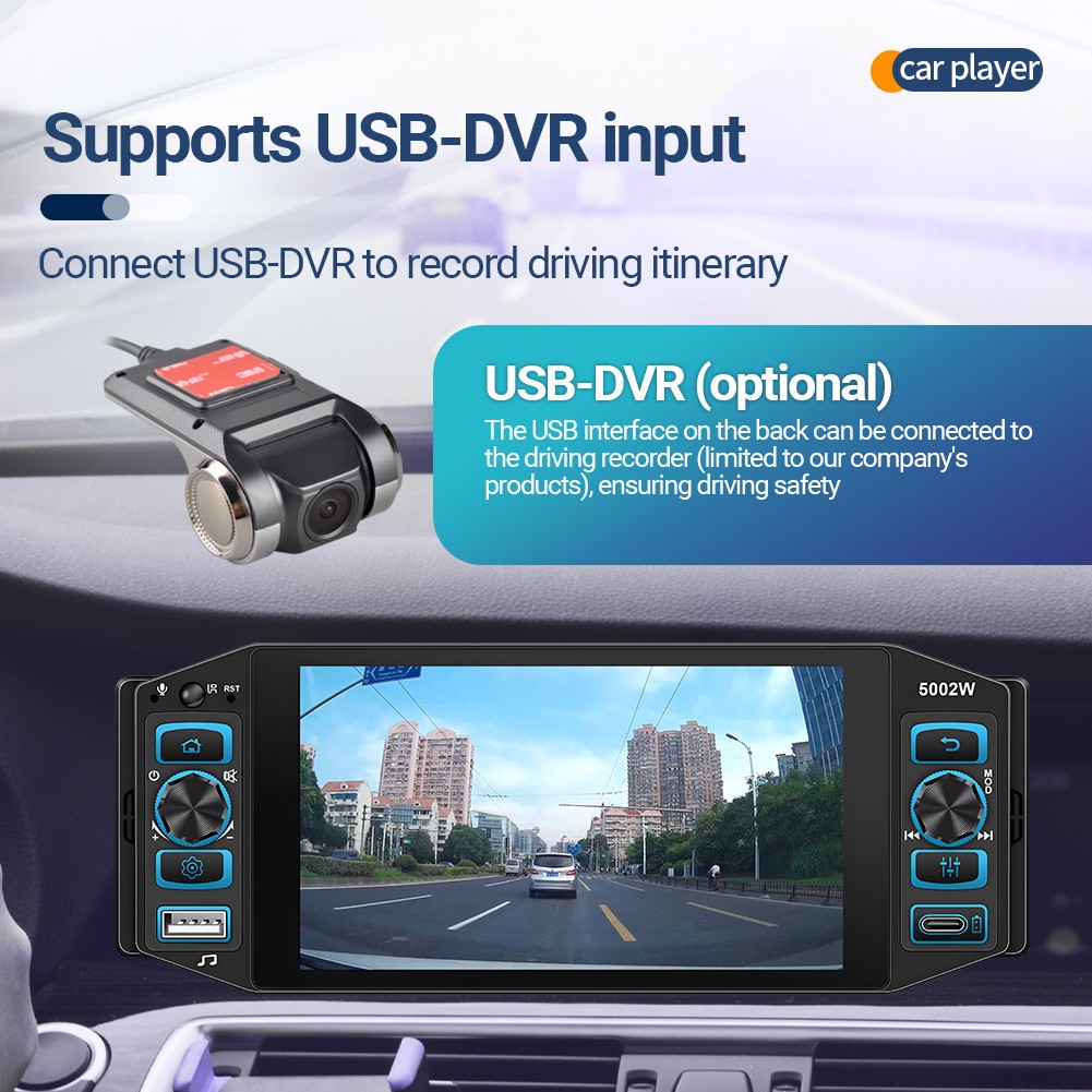5in Car Stereo MP5 Player Bluetooth Radio HD Touch Screen USB W/4LED Rear Camera