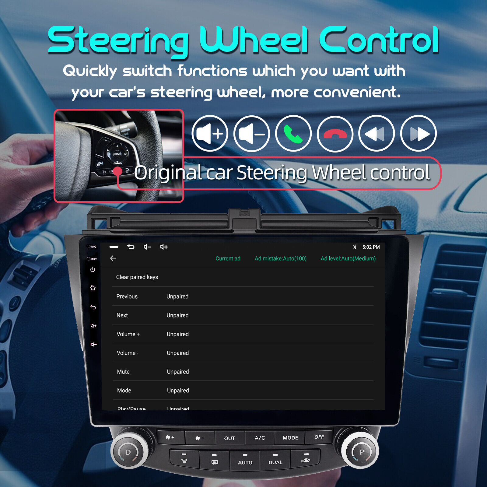 Easy Installation CarplayAndroid Car Stereo Radio For Honda Accord 7 2003-2007