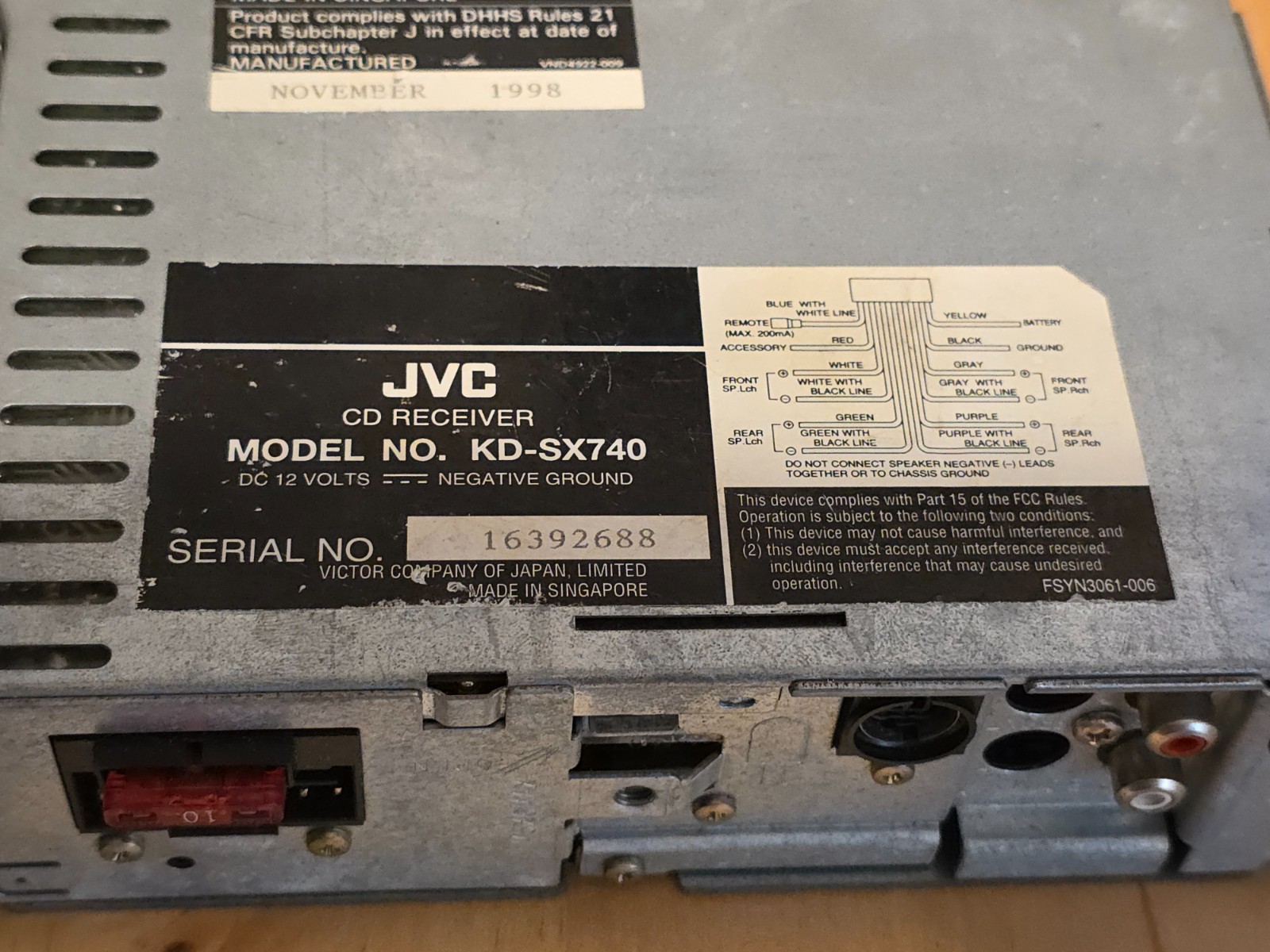 jvc kd-sx-740 car radio cd player