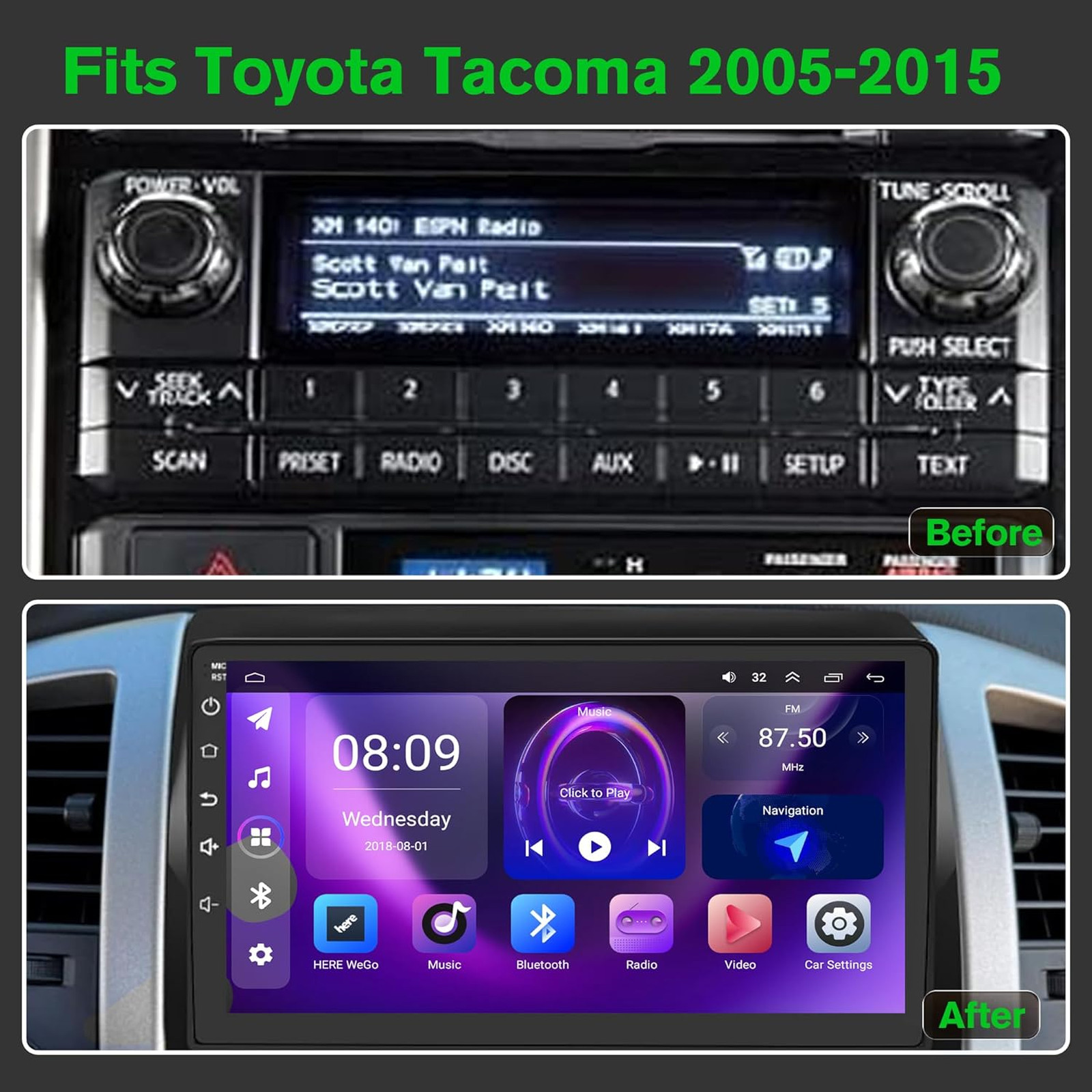 Android 13 Car Stereo with Wireless Apple Carplay Android Auto 9 Inch