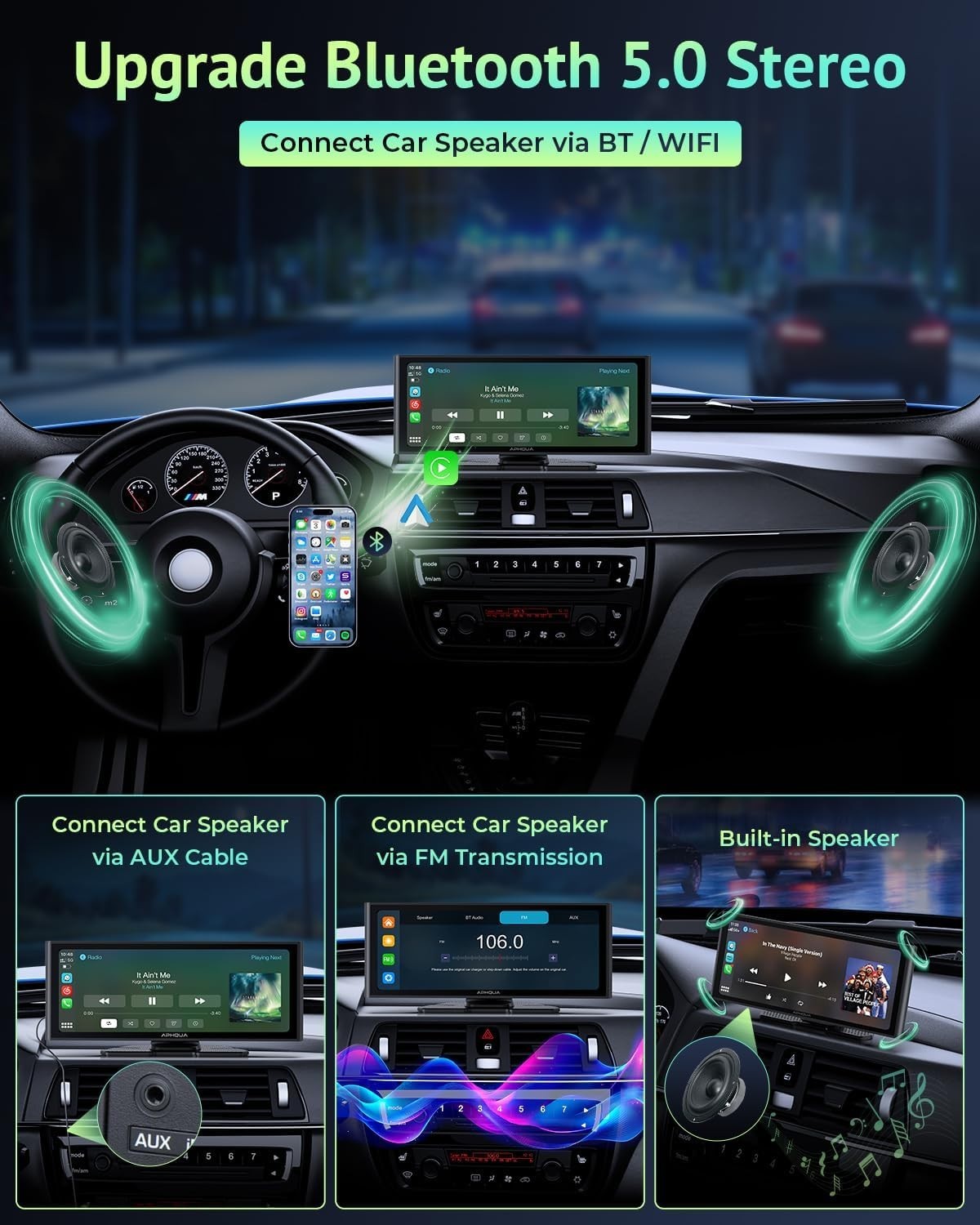 9.26″ 2.5K Dash Cam Car Stereo Radio Apple Carplay&Android Auto GPS+1080P Camera