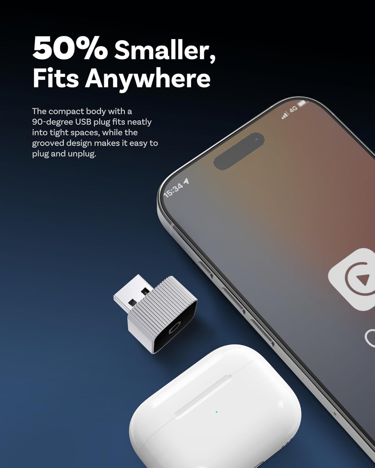 2026 USB Wireless CarPlay Adapter For iPhone Apple Dongle Plug & Play Auto Conne