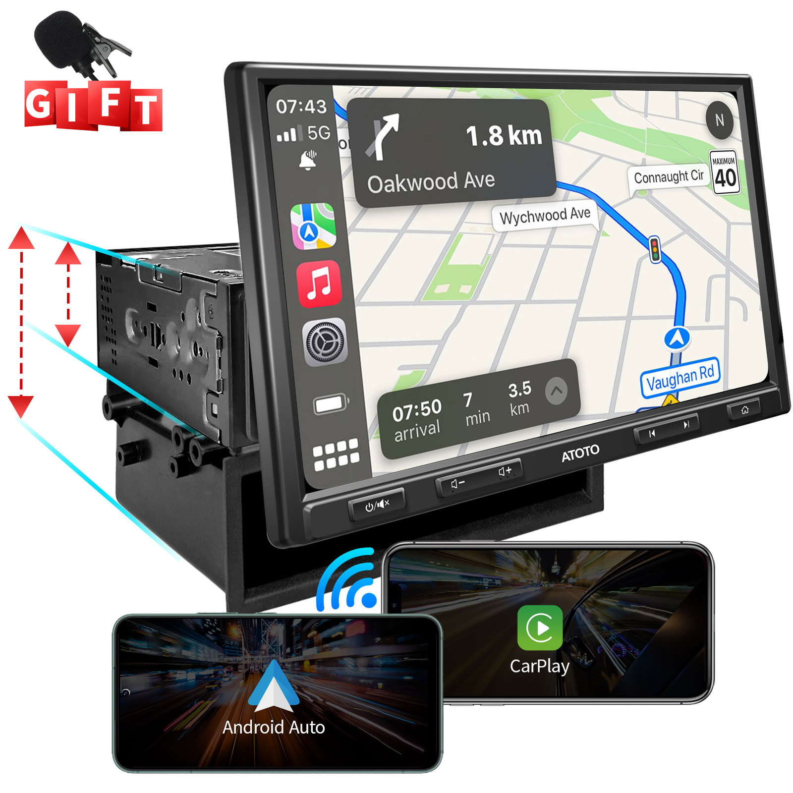 ATOTO F7XE 10″ Floating Screen Car Stereo SiriusXM Wireless Android Auto&CarPlay