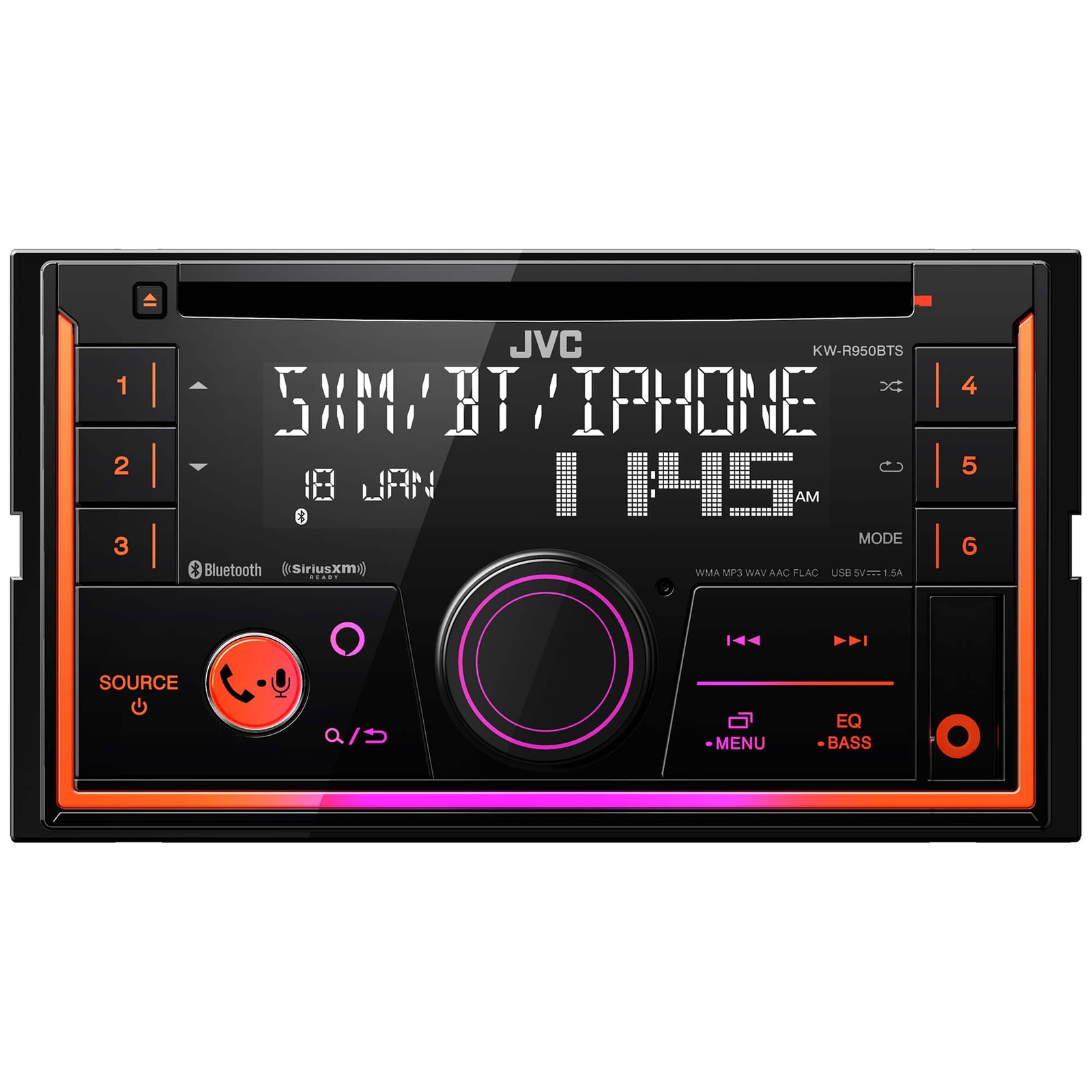 JVC – Bluetooth CD/DM Receiver with Voice Assistant Built in and Satellite Ra…