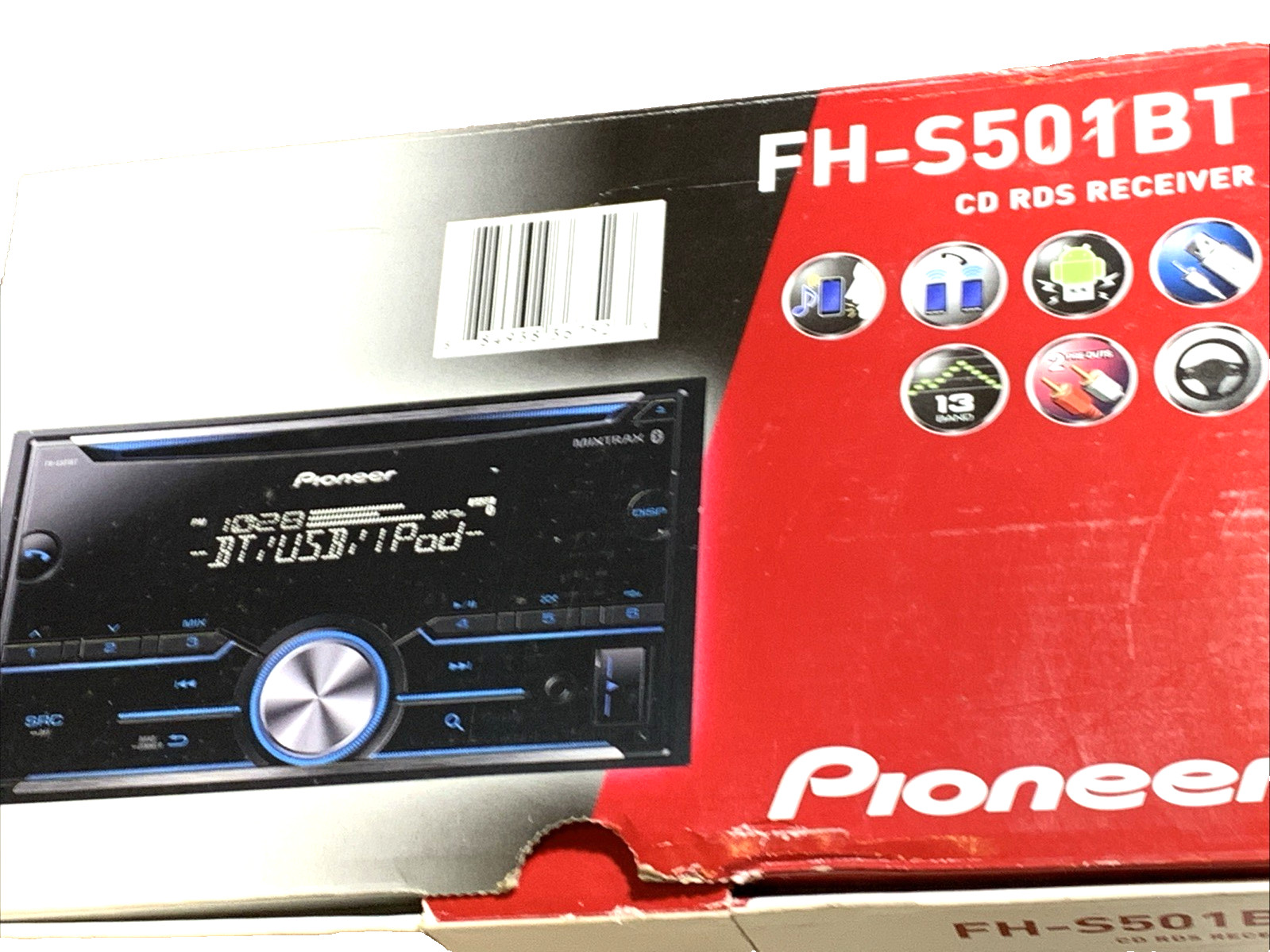 Used Pioneer AUTORADIO CD RDS RECEIVER FH-S501BT “NO REMOTE”$55 + Free Shipping