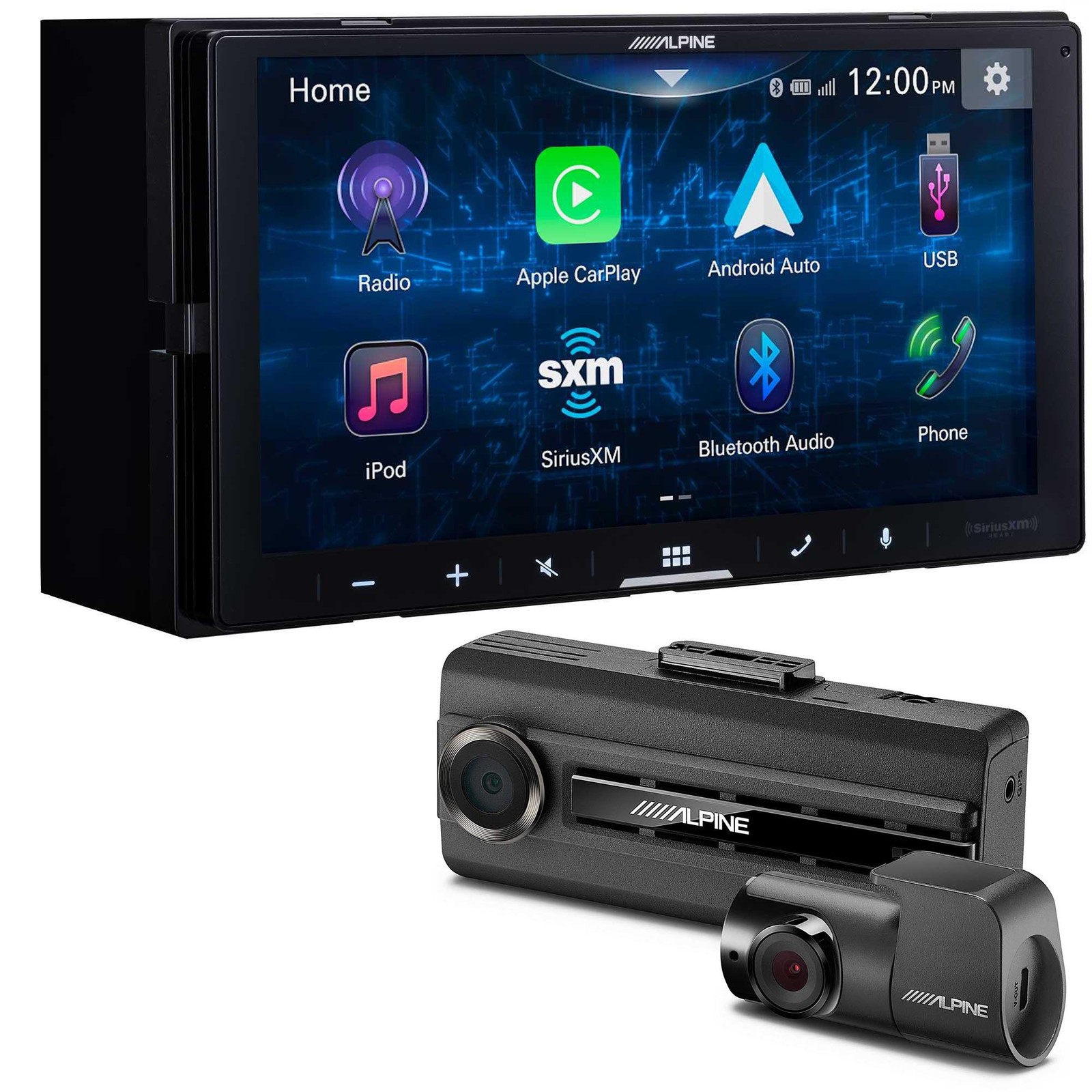 Alpine iLX-W670 7″ Shallow-Chassis Digital Multimedia Receiver with DVR-C310R…