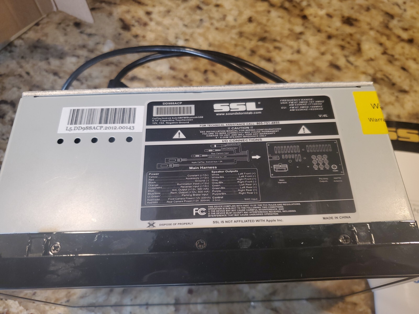 Sound Storm Laboratories DD988ACP Car Audio Stereo System
