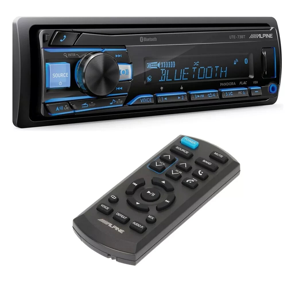Authentic ALPINE UTE73BT + Remote Single DIN Bluetooth Car Stereo Dig (NO CD)