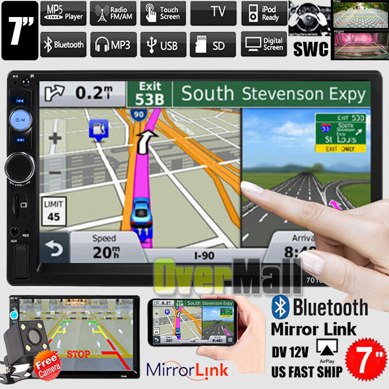 Backup Camera+Double Din Car Stereo Radio mp3 Player Bluetooth with Mirrorlink