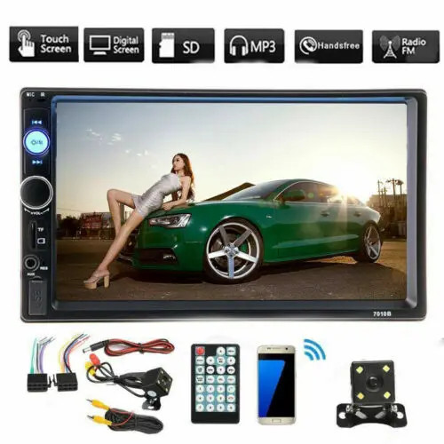 7inch HD 2Din Touch Screen Car Stereo MP5 Player Radio Android IOS USB/TF+Camera