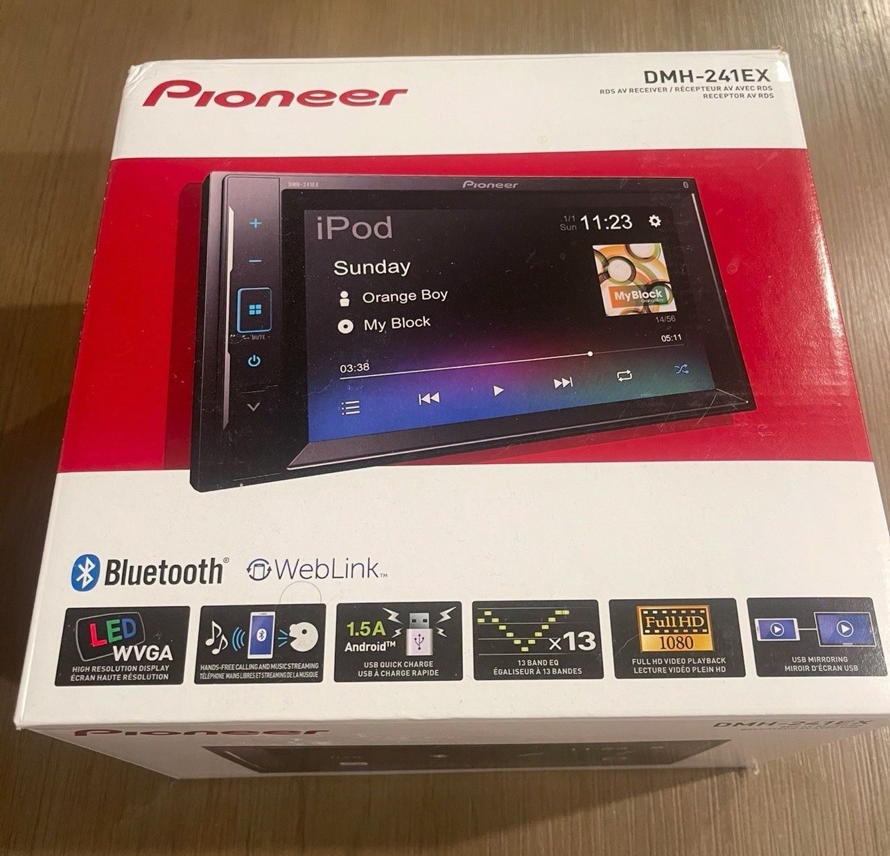 NEW Pioneer DMH-241EX 6.2″ Touchscreen Digital Media Receiver w/ Bluetooth