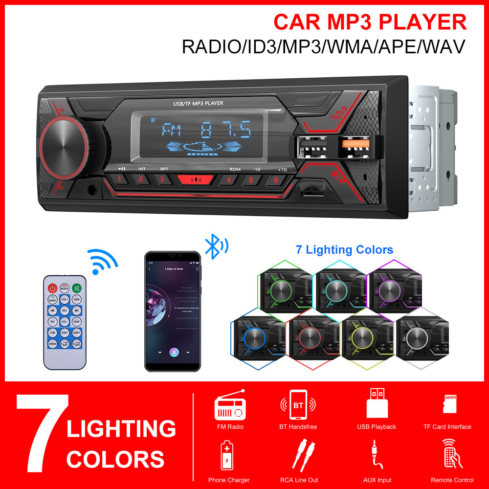 ESSGOO 1 DIN Car Stereo MP3 Player Bluetooth AUX 2USB SD FM Radio In-dash Audio