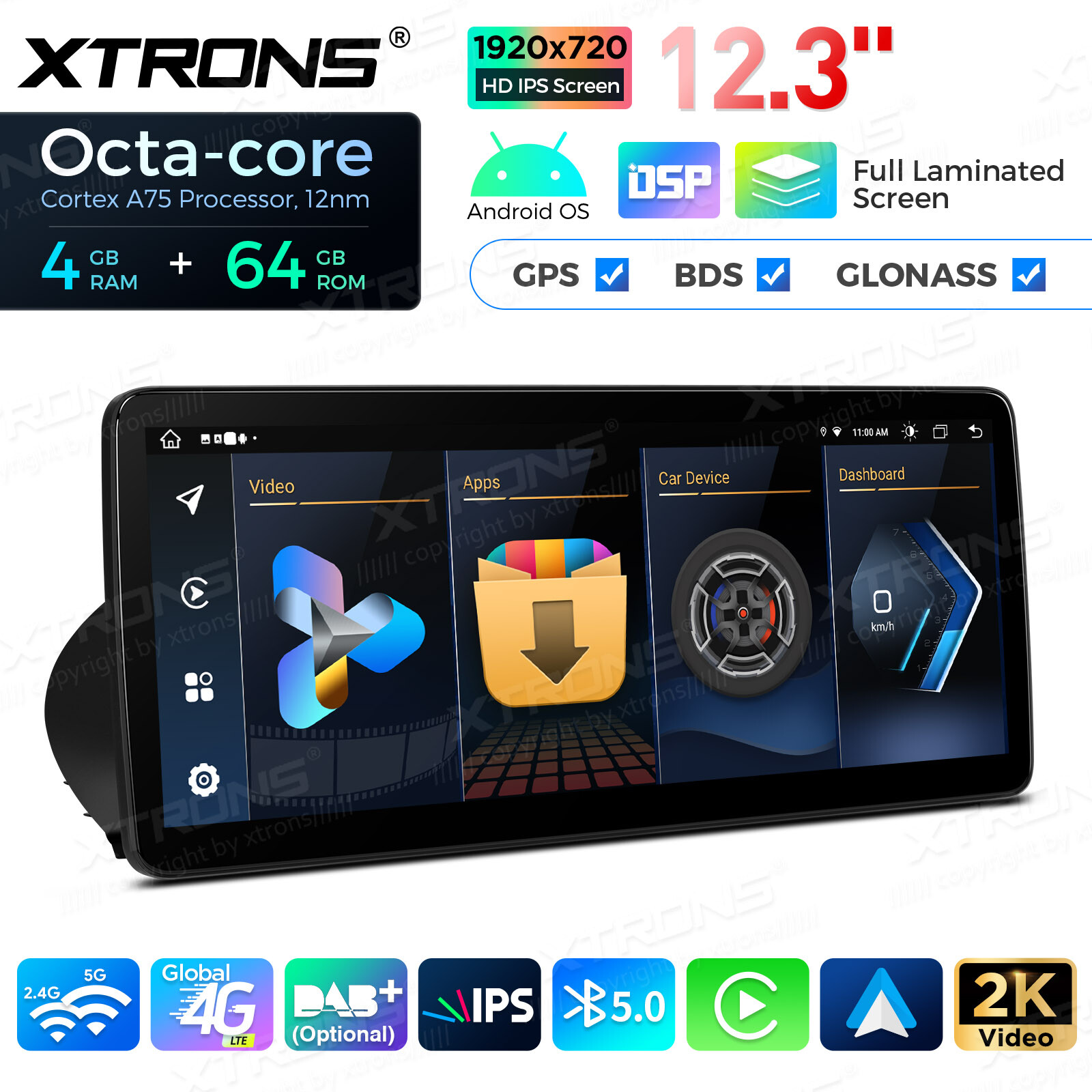 12.3″ Android 14 CarPlay 8-Core 64G Car GPS Stereo Radio For BMW E90 E91 E92 E93