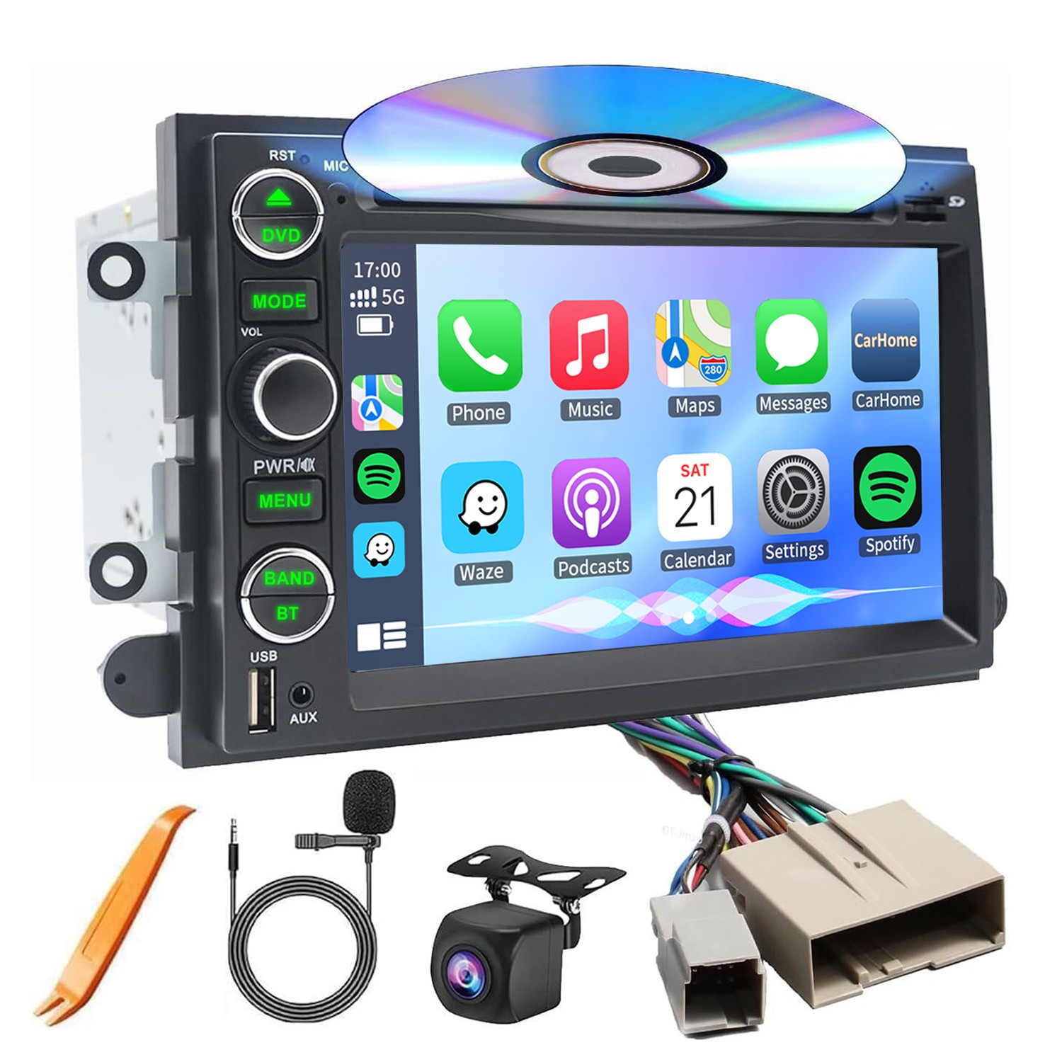 For Ford F250 F350 2006-2014 Apple CarPlay GPS Car Stereo Radio CD DVD Player