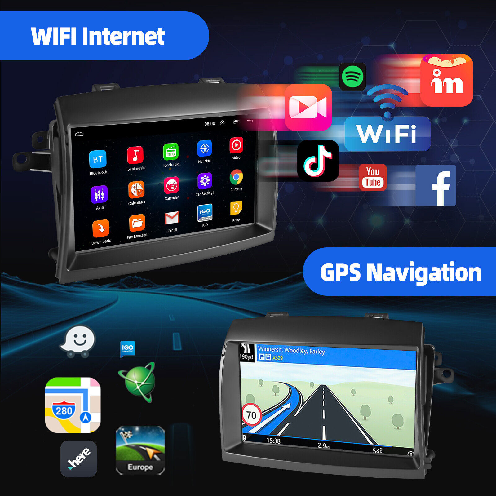 Apple Carplay Car Radio Stereo GPS WIFI For Toyota Sienna 2004-2010 Android 15.0