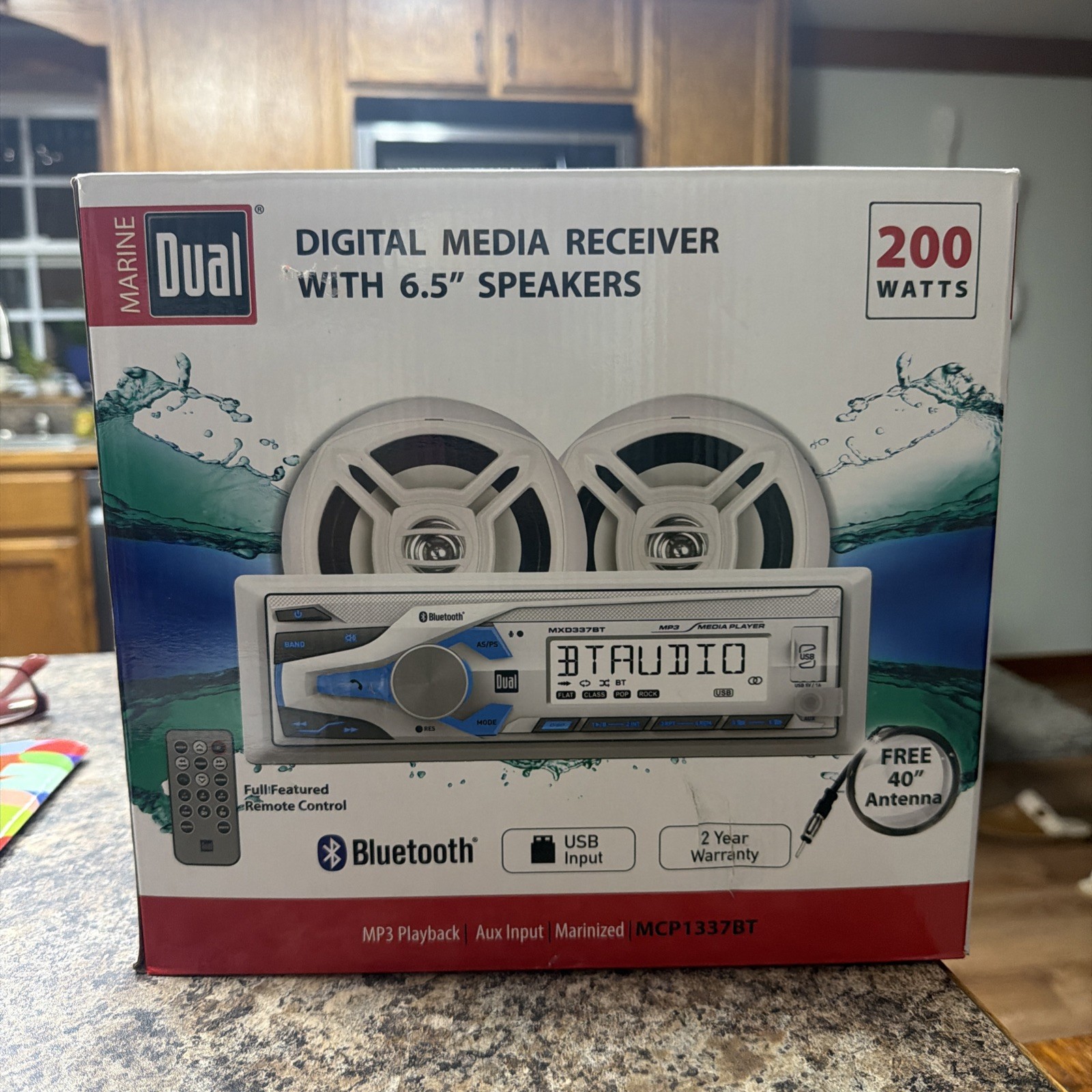 Digital Media Receiver boat radio with sirius xm and bluetooth with speakers