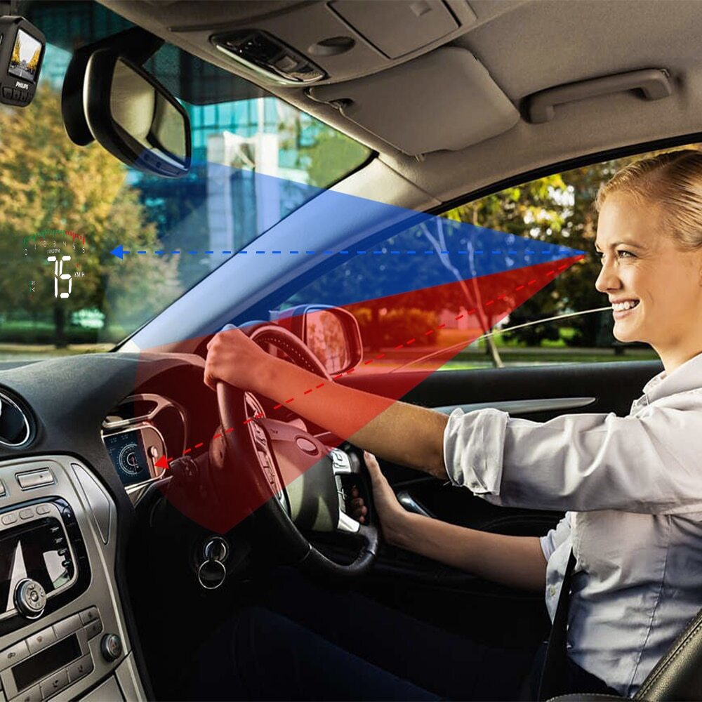 A900 Hud Display Car Projector Alarm OBD2 Head Up Display Speedometer Windshield