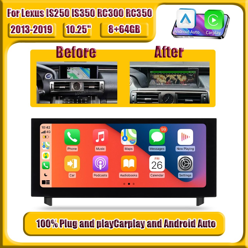 10.25″ Car Stereo player For Lexus IS RC 2013 2014 2015 2016-2019 Stereo Radio