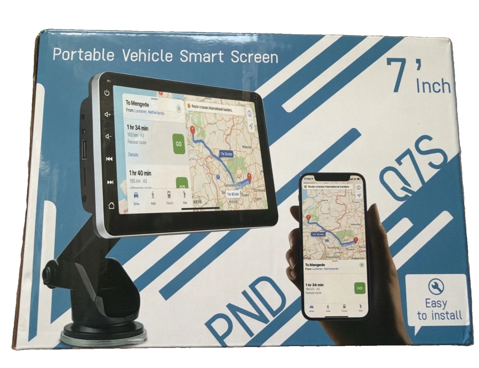 Portable Smart Screen PND-Q7S/Q7C, Wireless CarPlay, Android Auto, 7” Screen